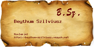 Beythum Szilviusz névjegykártya